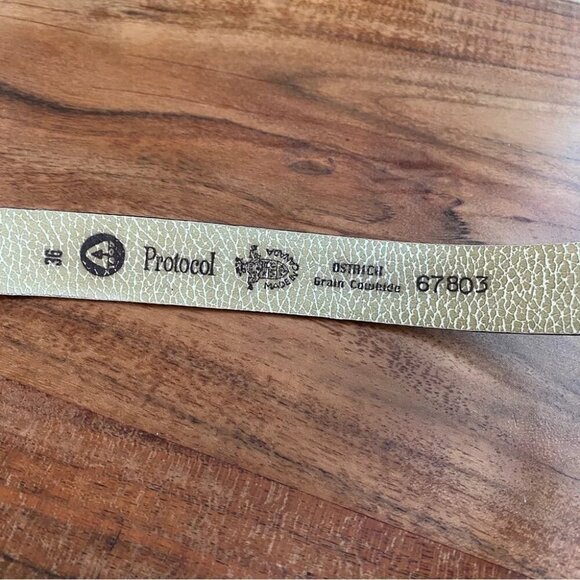 Ostrich Grain Cowhide Belt Made In Canada Size 36 Protocol - Picture 9 of 11